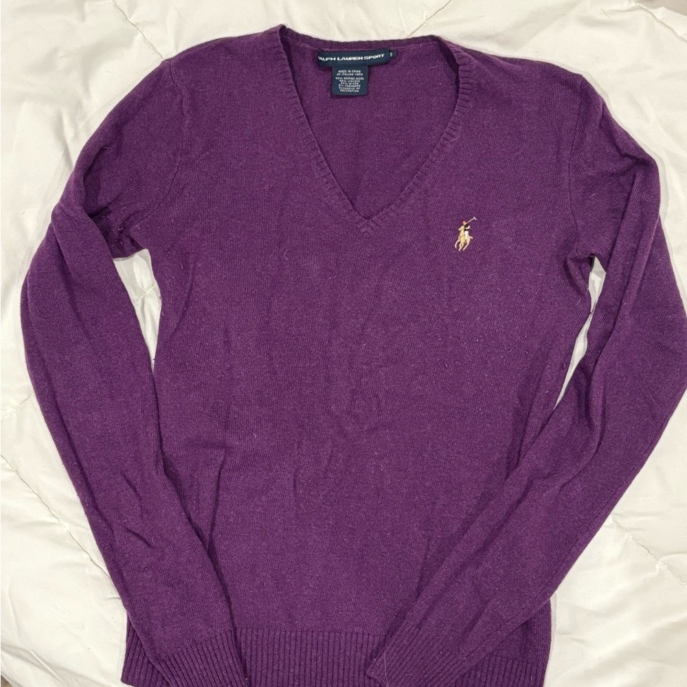 Ralph Lauren Purple V-Neck Sweater